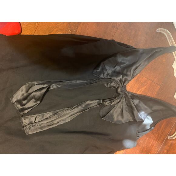 Vintage Maxstudio.com 100% Silk Black A Line Dress - Sz Large - Picture 3 of 8